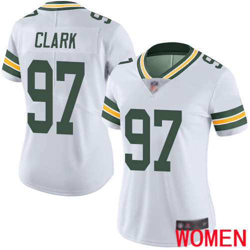 Green Bay Packers Limited White Women 97 Clark Kenny Road Jersey Nike NFL Vapor Untouchable